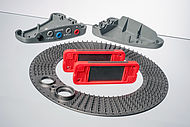 Injection-moulded parts (bipolar plate, heat exchanger ring and battery housing) from a highly filled graphite compound