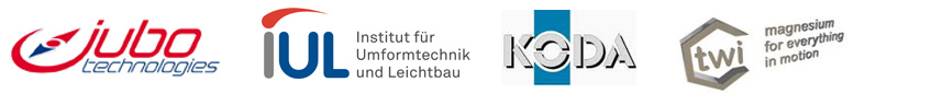 Logos der Projektpartner: Jubo Technologies | Institut für Umformtechnik und Leichtbau (IUL) | KODA | twi
